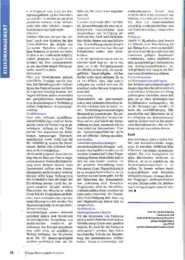 Vorschauseite 3: Risikofaktor: Korruption Elemente einer erfolgreichen Präventionsstrategie