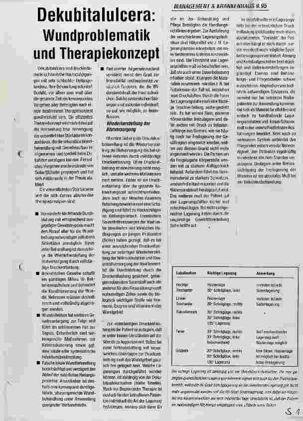 Vorschauseite 1: Dekubitalilcera: Wundproblematik und Therapiekonzept