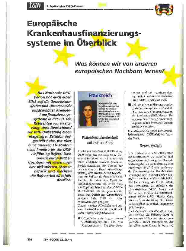 Vorschauseite 1: Europäische Krankenhausfinanzierungs Systeme im Überblick