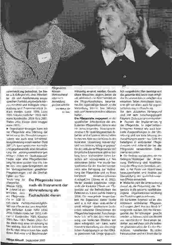 Vorschauseite 2: Die Pflegeforschung: Pflegevisite im ambulanten Bereich