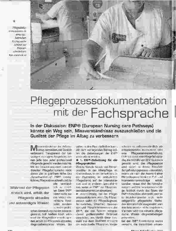 Vorschauseite 1: Pflegeprozessdokumentation mit der Fachsprache ENP