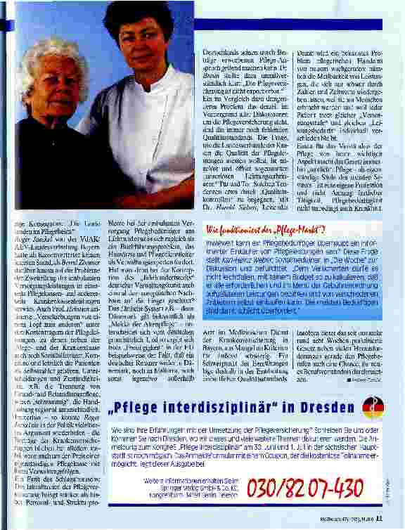 Vorschauseite 2: Das Gesetz in der Praxis Ein Blick hinter die Kulissen der Pflegeversicherung