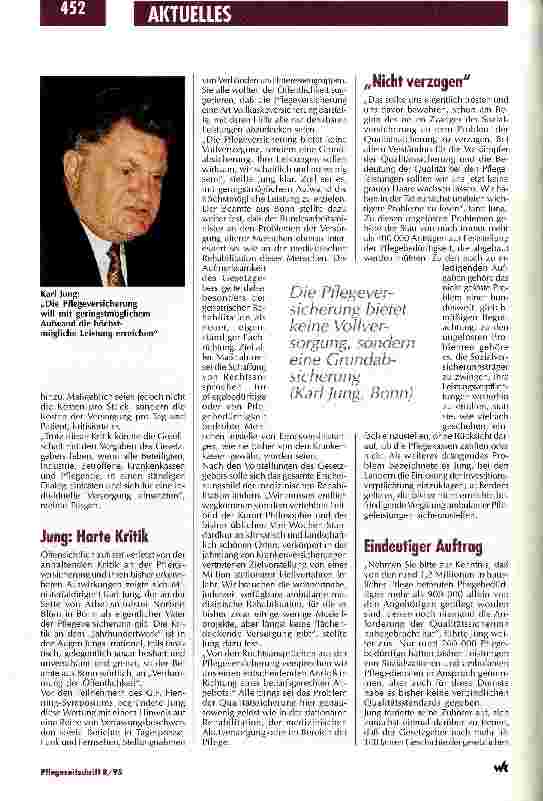 Vorschauseite 2: Sachliche Inhalte sind zu kurz gekommen G. F. Hennig-Symposium kritisiert die Pflegeversicherung