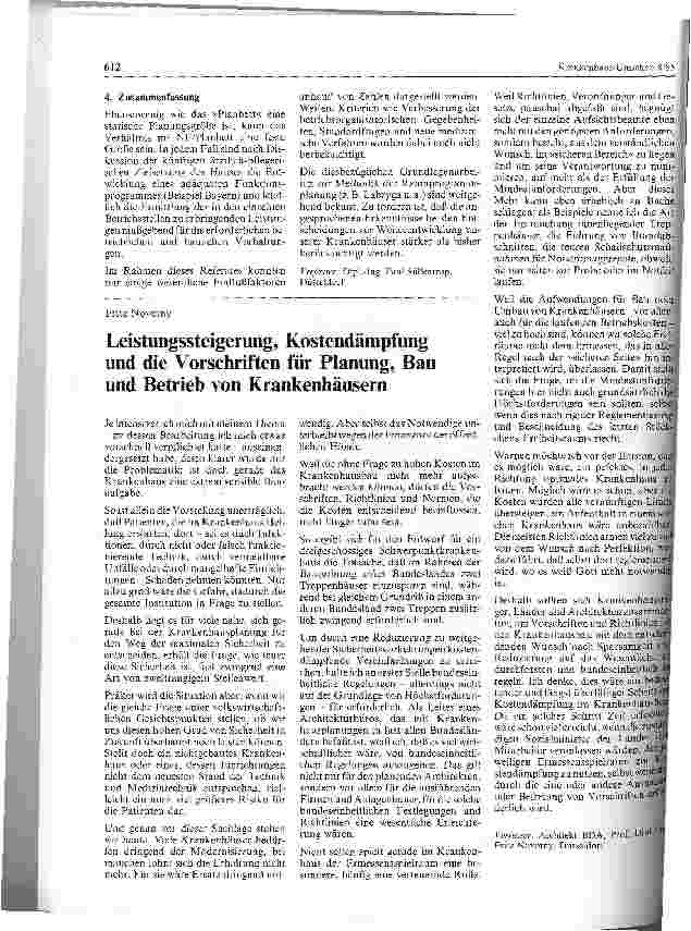 Vorschauseite 1: Leistungssteigerung, Kostendämpfung und die Vorschriften für Planung, Bau und Betrieb von Krankenhäusern