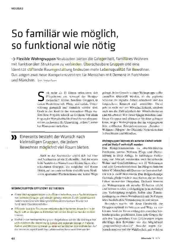 Vorschauseite 1: So familiär wie möglich, so funktional wie nötig