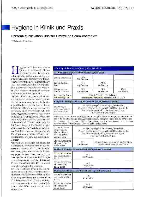Vorschauseite 1: Hygiene in Klinik und Praxis