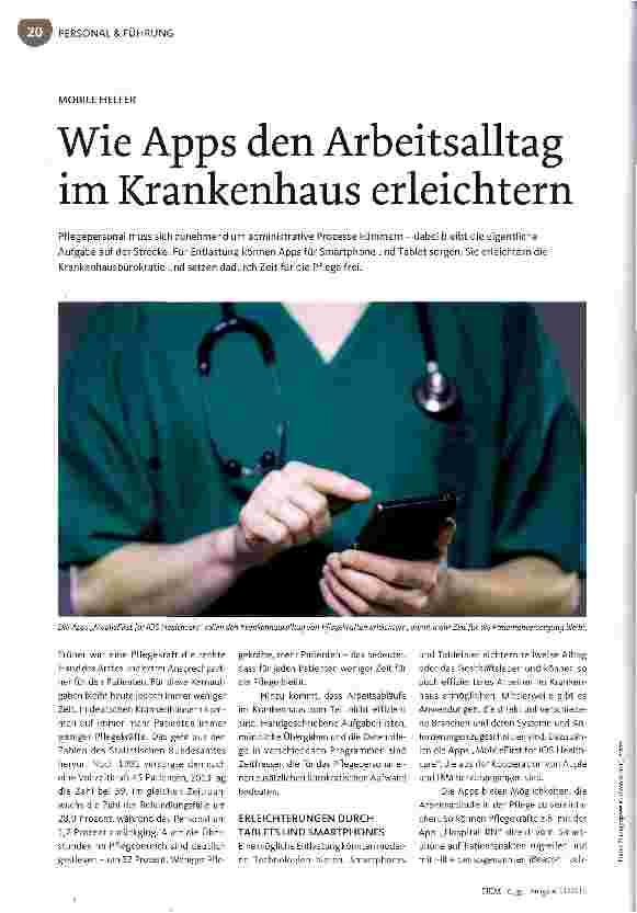 Vorschauseite 1: Wie Apps den Arbeitsalltag im Krankenhaus erleichtern