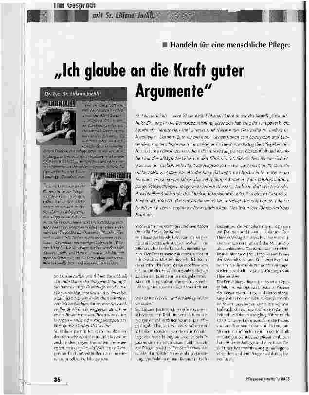 Vorschauseite 1: Handeln für eine menschliche Pflege: Ich glaube an die Kraft guter Argumente