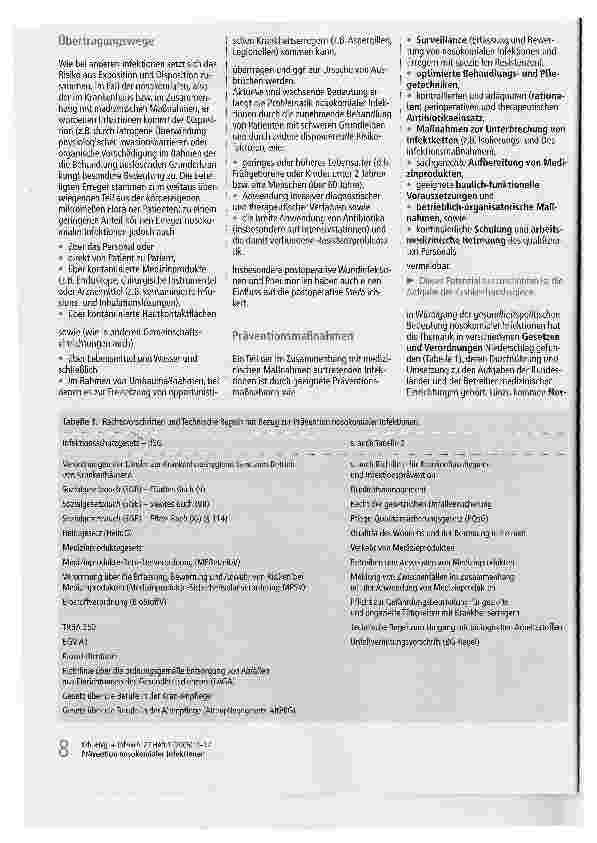 Vorschauseite 2: Prävention nosokomialer InfektionenAufgaben, aktuelle Probleme und Perspektiven der Krankenhaushygiene