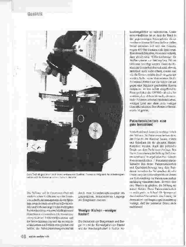Vorschauseite 2: Patientensicherheit lohnt sich x-fach!