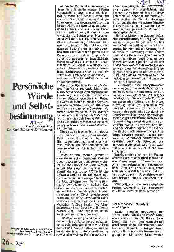 Vorschauseite 1: Persönliche Würde und Selbstbestimmung