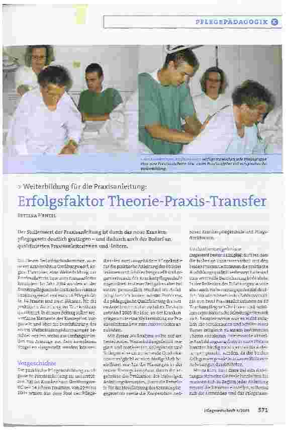 Vorschauseite 1: Weiterbildung für die Praxis anleitung: Erfolgsfaktor Theorie-Praxis-Transfer