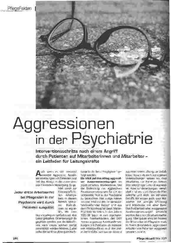 Vorschauseite 1: Aggressionen in der Psychiatrie