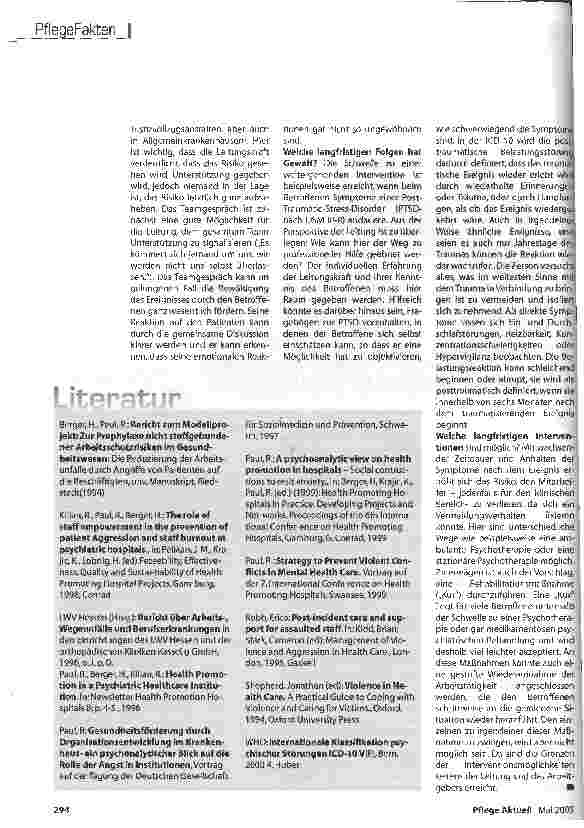 Vorschauseite 5: Aggressionen in der Psychiatrie