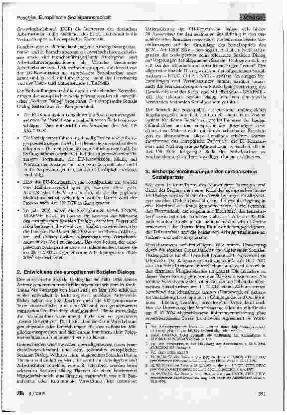 Vorschauseite 2: Europäische Sozialpartnerschaft - Chance für Arbeitgeber und Arbeitnehmer zur Gestaltung der europäischen Sozialpolitik