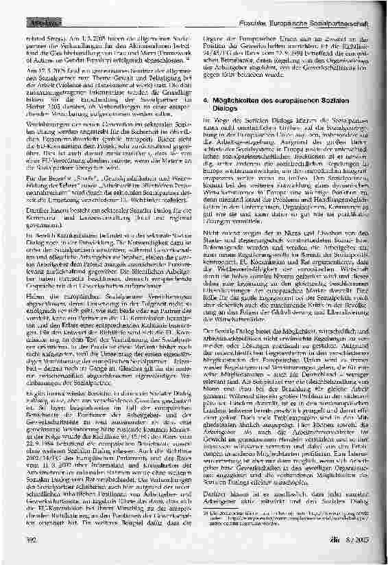 Vorschauseite 3: Europäische Sozialpartnerschaft - Chance für Arbeitgeber und Arbeitnehmer zur Gestaltung der europäischen Sozialpolitik