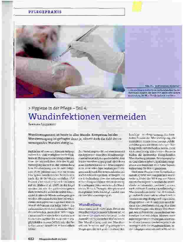 Vorschauseite 1: Hygiene in der Pflege - Teil 4:Wundinfektionen vermeiden