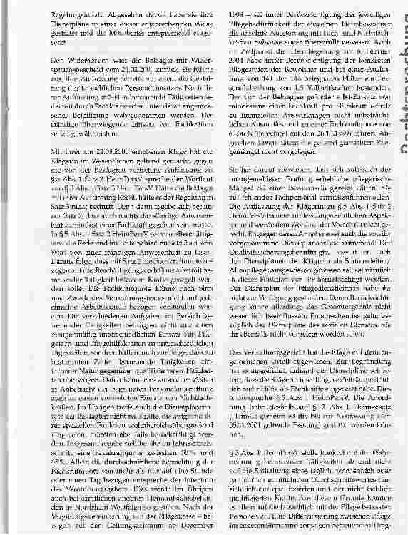 Vorschauseite 2: Zu den Anforderungen an die Fachkraftquote im Sinne des § 5 Abs. 1 HeimPersV