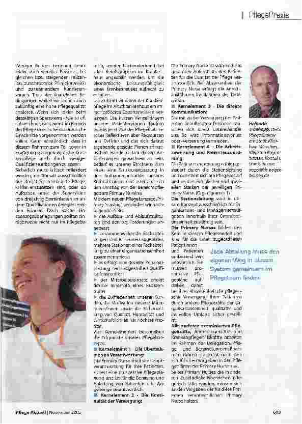 Vorschauseite 2: Ein Pflegekonzept der Zukunft?