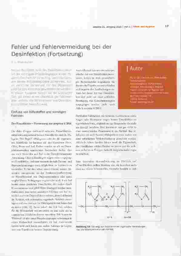 Vorschauseite 1: Fehler und Fehlervermeidung bei der Desinfektion (Fortsetzung)