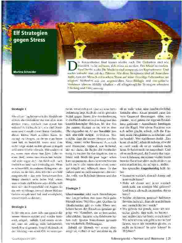 Vorschauseite 1: Elf Strategien gegen Stress