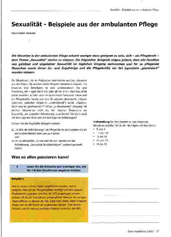 Vorschauseite 1: Sexualität - Beispiele aus der ambulanten Pflege