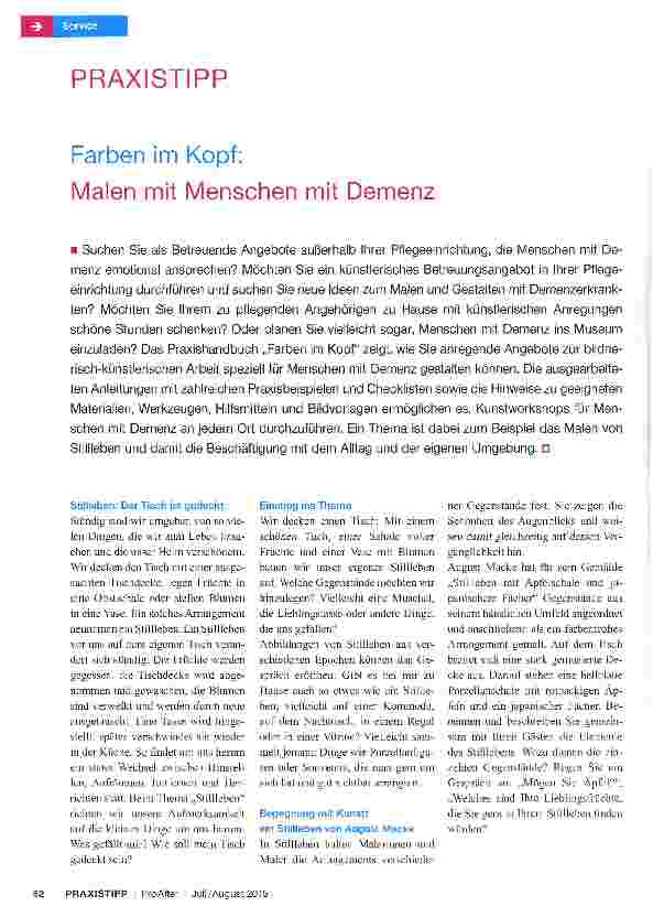 Vorschauseite 1: Farben im Kopf: Malen mit Menschen mit Demenz