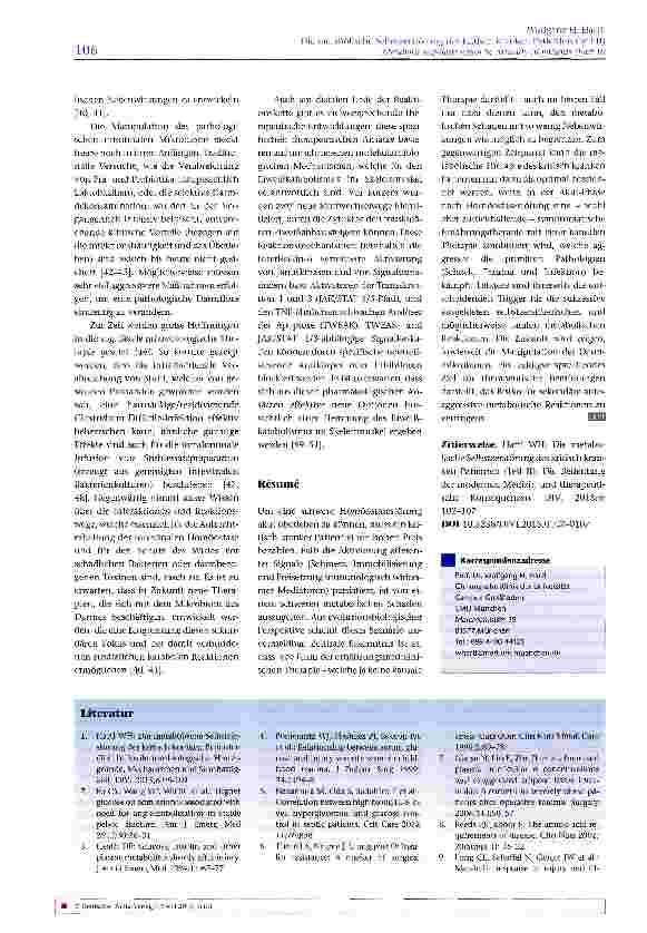 Vorschauseite 5: Die metabolische Selbstzerstörung des kritisch kranken Patienten (Teil II): Die Bedeutung der modernen Medizin und therapeutische Konsequenzen