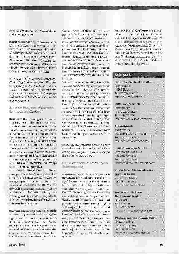 Vorschauseite 4: Verhaltene ZuversichtGESUNDHEITSWIRTSCHAFT 2005