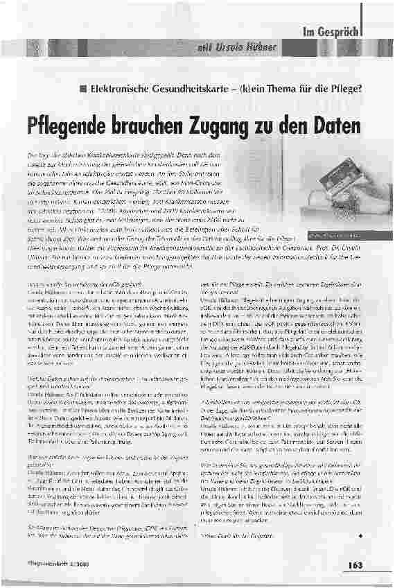 Vorschauseite 1: Pflegende brauchen Zugang zu den Daten