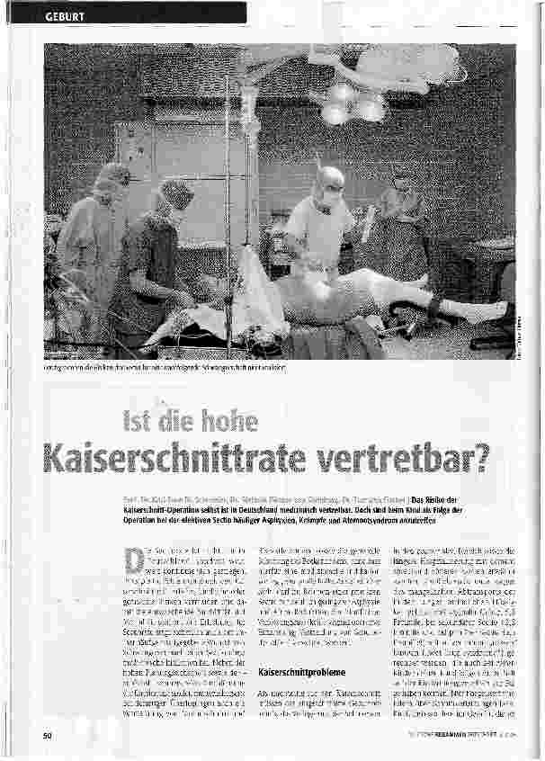 Vorschauseite 1: Ist die hohe Kaiserschnittrate vertretbar?
