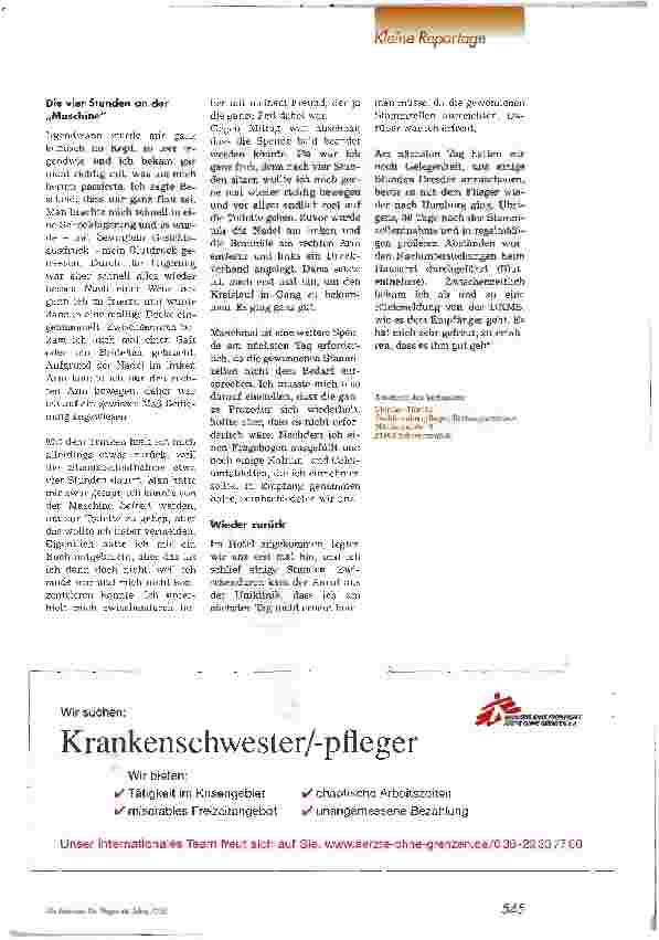 Vorschauseite 4: Rettunqsversuch für einen Leukämiekranken
