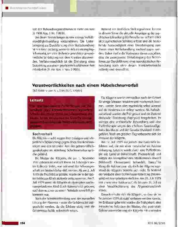 Vorschauseite 1: Verantwortlichkeiten nach einem Nabelschnurvorfall