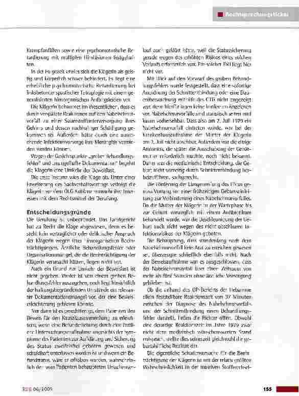 Vorschauseite 2: Verantwortlichkeiten nach einem Nabelschnurvorfall
