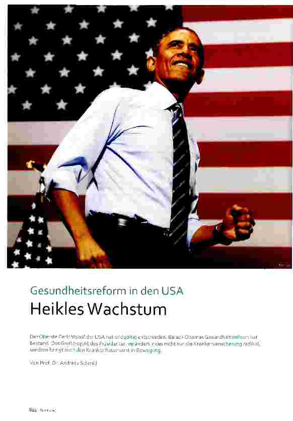 Vorschauseite 1: Gesundheitsreform in den USA Heikles Wachstum