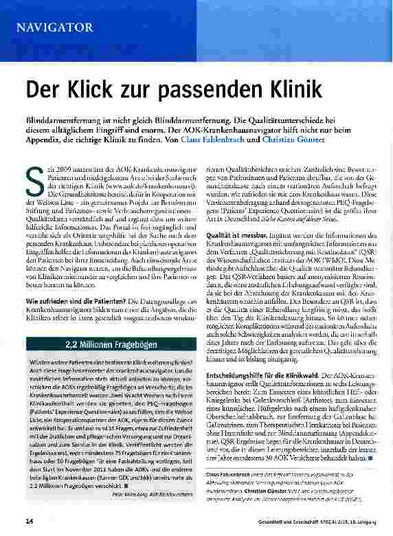 Vorschauseite 1: Der Klick zur passenden Klinik