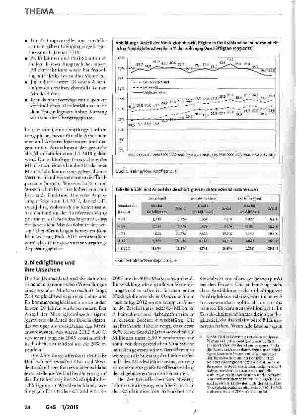 Vorschauseite 2: Niedriglohnbeschäftigung und Mindestlohn