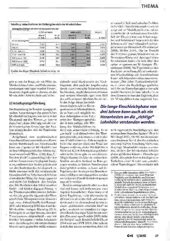 Vorschauseite 5: Niedriglohnbeschäftigung und Mindestlohn