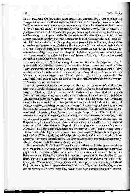 Vorschauseite 6: Die Organspende eines Lebenden als supererogatorische Handlung betrachtet