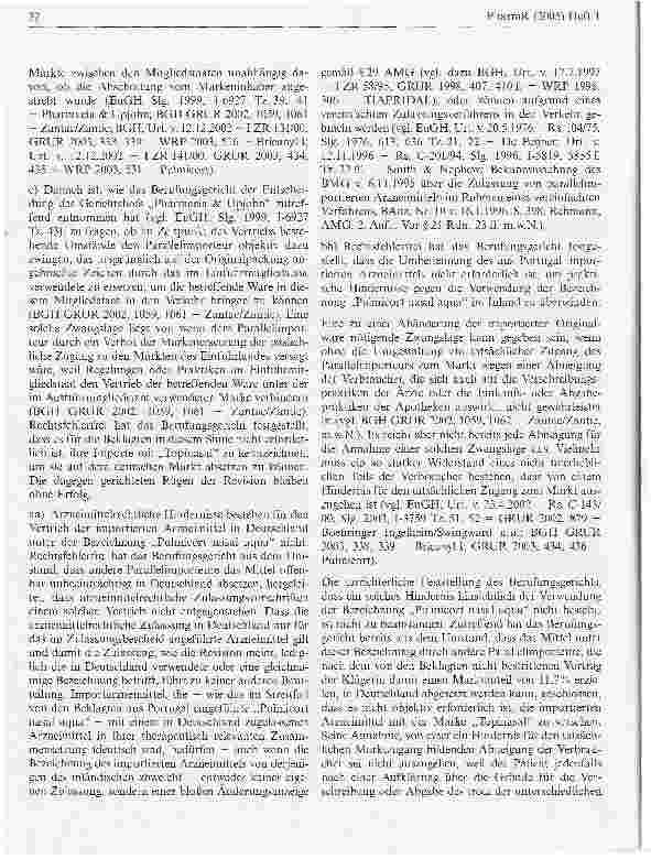 Vorschauseite 3: Zur Frage der Erforderlichkeit der Umbenennung eines importiertenArzneimittels (Topinasal)BGH, Urteil vom 30. September 2004 - I ZR 207/02