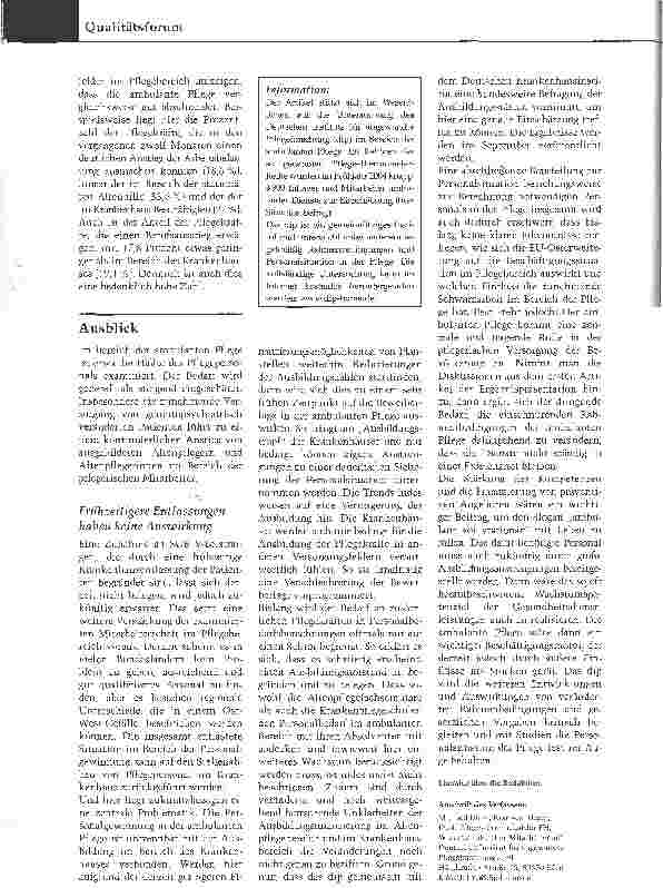 Vorschauseite 5: Wie steht es um die Pflege? Das dip-Pflegethermometer 2004Teil 2
