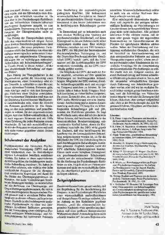 Vorschauseite 4: Frequenzfrage Anmerkungen zur Änderung der Psychotherapie-Richtlinien