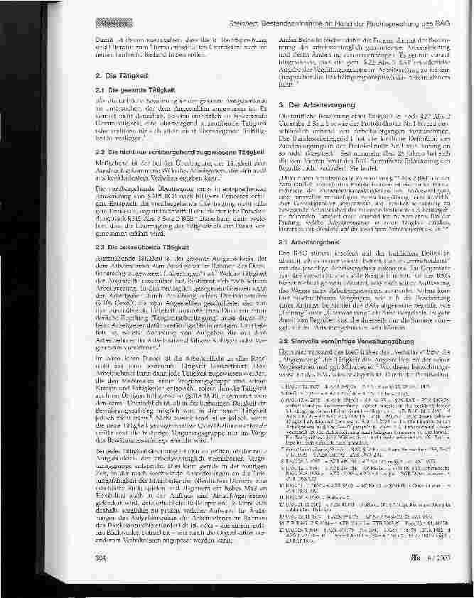 Vorschauseite 2: Auszuübende Tätigkeit, Eingruppierung und Direktionsrecht - eine Bestandsaufnahme anhand der Rechtsprechung des BAG