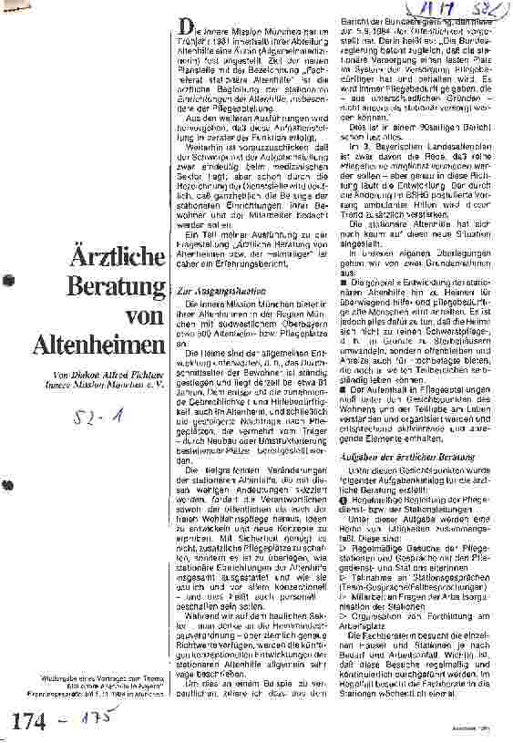 Vorschauseite 1: Ärztliche Beratung von Altenheimen