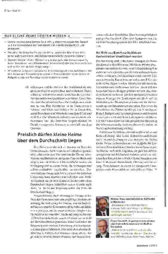 Vorschauseite 3: Kleine Heime wirtschaftlich führen