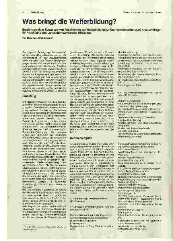 Vorschauseite 1: Was bringt die Weiterbildung?