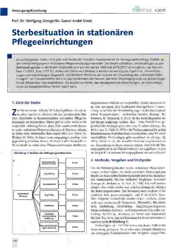 Vorschauseite 1: Sterbesituation in stationären Pflegeeinrichtungen