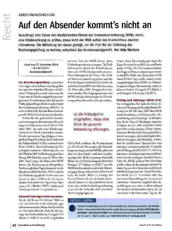 Vorschauseite 1: Auf den Absender kommt es nicht an