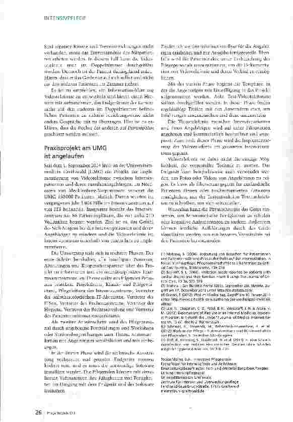 Vorschauseite 3: Skypen vom Intensivbett