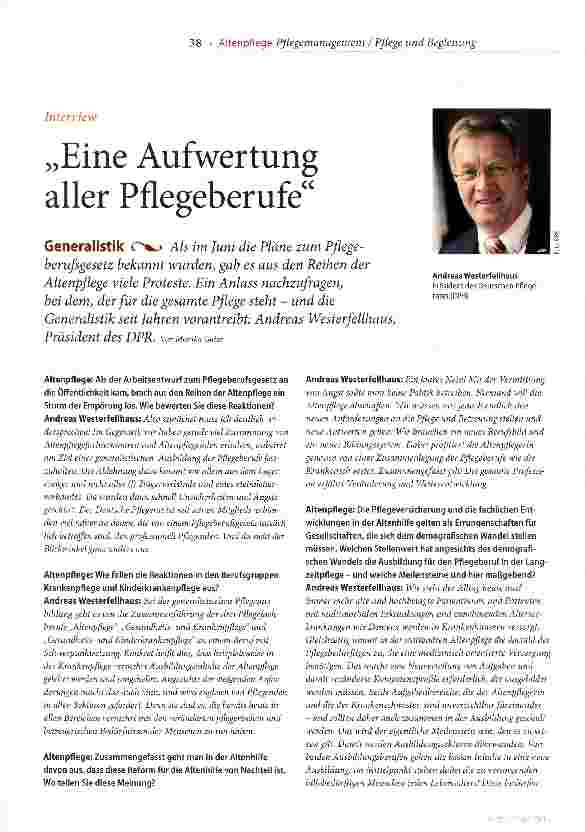 Vorschauseite 1: Eine Aufwertung aller Pflegeberufe